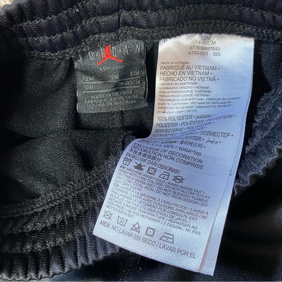 Nike Air Jordan Toddler Tracksuit Matching Set, Black, Size 12 Month - Picture 9 of 14